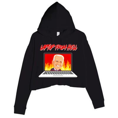 Anti Joe Biden Laptop From Hell Crop Fleece Hoodie