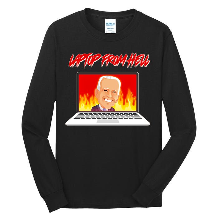 Anti Joe Biden Laptop From Hell Tall Long Sleeve T-Shirt