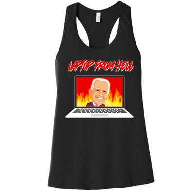 Anti Joe Biden Laptop From Hell Women's Racerback Tank