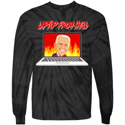 Anti Joe Biden Laptop From Hell Tie-Dye Long Sleeve Shirt