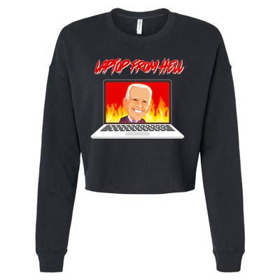 Anti Joe Biden Laptop From Hell Cropped Pullover Crew