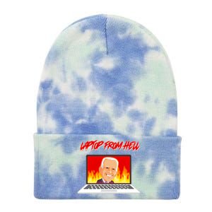 Anti Joe Biden Laptop From Hell Tie Dye 12in Knit Beanie