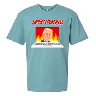 Anti Joe Biden Laptop From Hell Sueded Cloud Jersey T-Shirt