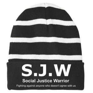 Anti SJW Striped Beanie with Solid Band