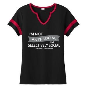 Anti-Social Funny Sarcastic Meme Ladies Halftime Notch Neck Tee