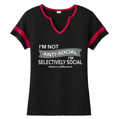 Anti-Social Funny Sarcastic Meme Ladies Halftime Notch Neck Tee