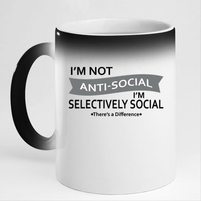 Anti-Social Funny Sarcastic Meme 11oz Black Color Changing Mug