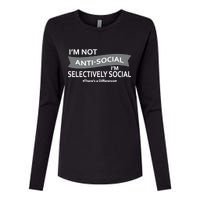 Anti-Social Funny Sarcastic Meme Womens Cotton Relaxed Long Sleeve T-Shirt