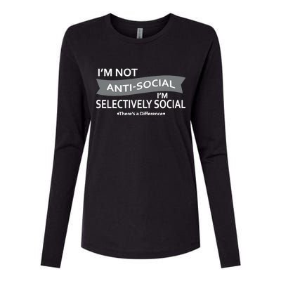 Anti-Social Funny Sarcastic Meme Womens Cotton Relaxed Long Sleeve T-Shirt