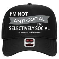 Anti-Social Funny Sarcastic Meme High Crown Mesh Back Trucker Hat