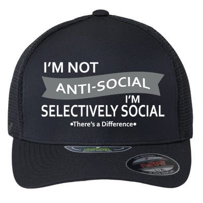 Anti-Social Funny Sarcastic Meme Flexfit Unipanel Trucker Cap