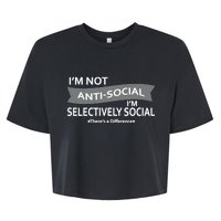 Anti-Social Funny Sarcastic Meme Bella+Canvas Jersey Crop Tee