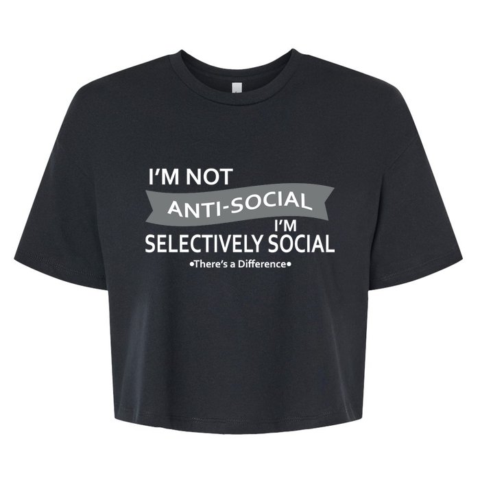 Anti-Social Funny Sarcastic Meme Bella+Canvas Jersey Crop Tee