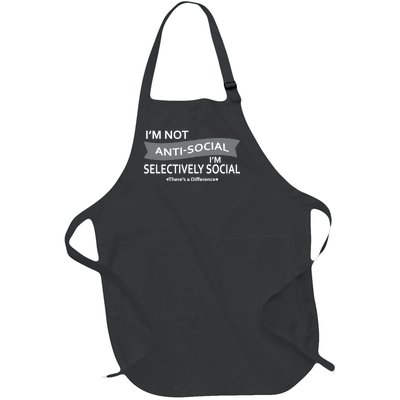 Anti-Social Funny Sarcastic Meme Full-Length Apron With Pockets