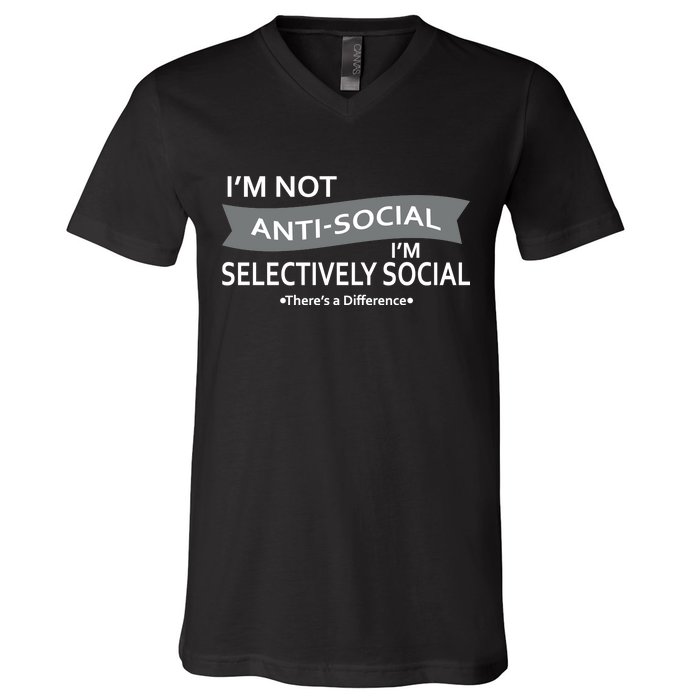 Anti-Social Funny Sarcastic Meme V-Neck T-Shirt