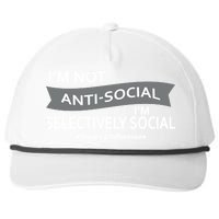 Anti-Social Funny Sarcastic Meme Snapback Five-Panel Rope Hat