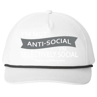 Anti-Social Funny Sarcastic Meme Snapback Five-Panel Rope Hat