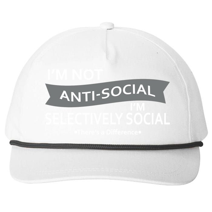 Anti-Social Funny Sarcastic Meme Snapback Five-Panel Rope Hat