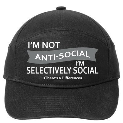 Anti-Social Funny Sarcastic Meme 7-Panel Snapback Hat