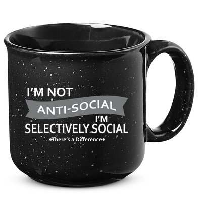 Anti-Social Funny Sarcastic Meme 15oz Campfire Ceramic Mug