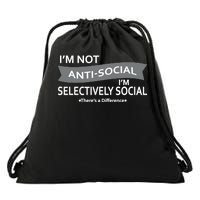 Anti-Social Funny Sarcastic Meme Drawstring Bag