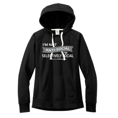 Anti-Social Funny Sarcastic Meme Women's Fleece Hoodie