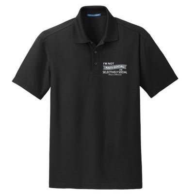 Anti-Social Funny Sarcastic Meme Dry Zone Grid Polo