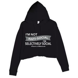 Anti-Social Funny Sarcastic Meme Crop Fleece Hoodie