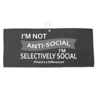 Anti-Social Funny Sarcastic Meme Large Microfiber Waffle Golf Towel