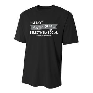 Anti-Social Funny Sarcastic Meme Youth Performance Sprint T-Shirt