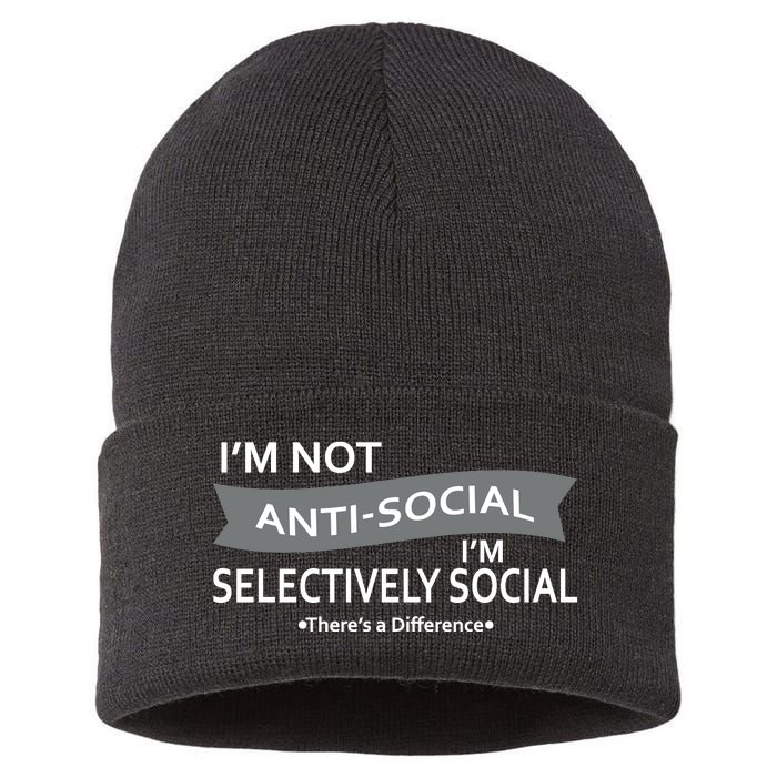 Anti-Social Funny Sarcastic Meme Sustainable Knit Beanie