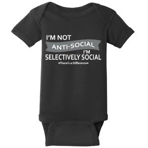 Anti-Social Funny Sarcastic Meme Baby Bodysuit