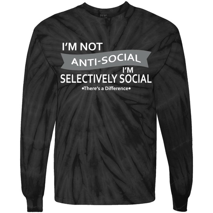 Anti-Social Funny Sarcastic Meme Tie-Dye Long Sleeve Shirt