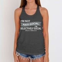 Anti-Social Funny Sarcastic Meme Women's Knotted Racerback Tank