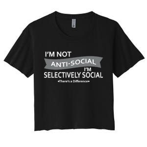 Anti-Social Funny Sarcastic Meme Women's Crop Top Tee