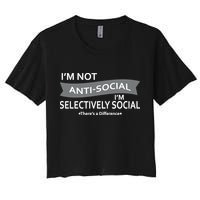 Anti-Social Funny Sarcastic Meme Women's Crop Top Tee