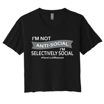 Anti-Social Funny Sarcastic Meme Women's Crop Top Tee