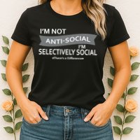 Anti-Social Funny Sarcastic Meme Womens T-Shirt
