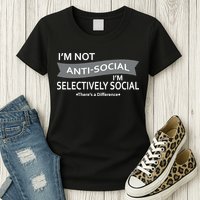 Anti-Social Funny Sarcastic Meme Womens T-Shirt
