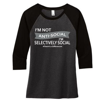 Anti-Social Funny Sarcastic Meme Women's Tri-Blend 3/4-Sleeve Raglan Shirt