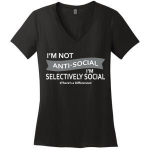 Anti-Social Funny Sarcastic Meme Women's V-Neck T-Shirt