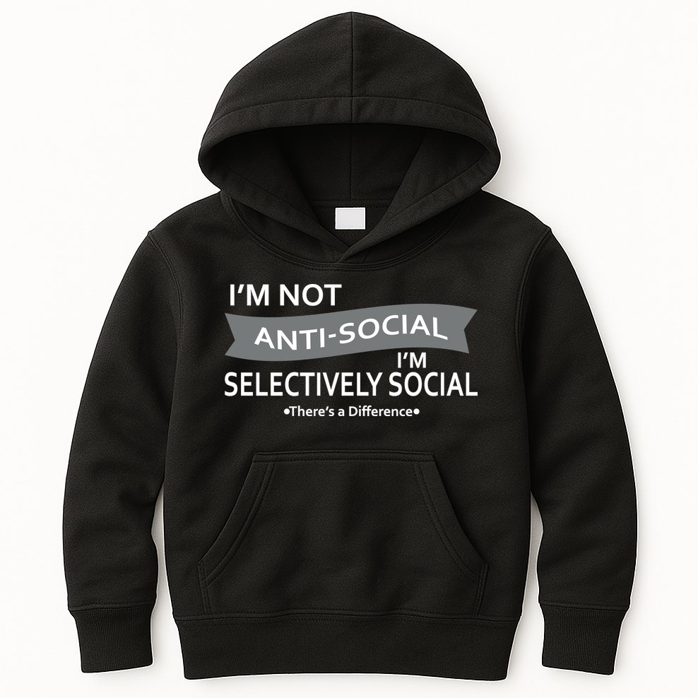 Anti-Social Funny Sarcastic Meme Kids Hoodie