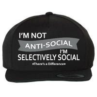 Anti-Social Funny Sarcastic Meme Wool Snapback Cap