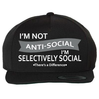 Anti-Social Funny Sarcastic Meme Wool Snapback Cap