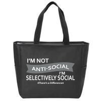 Anti-Social Funny Sarcastic Meme Zip Tote Bag