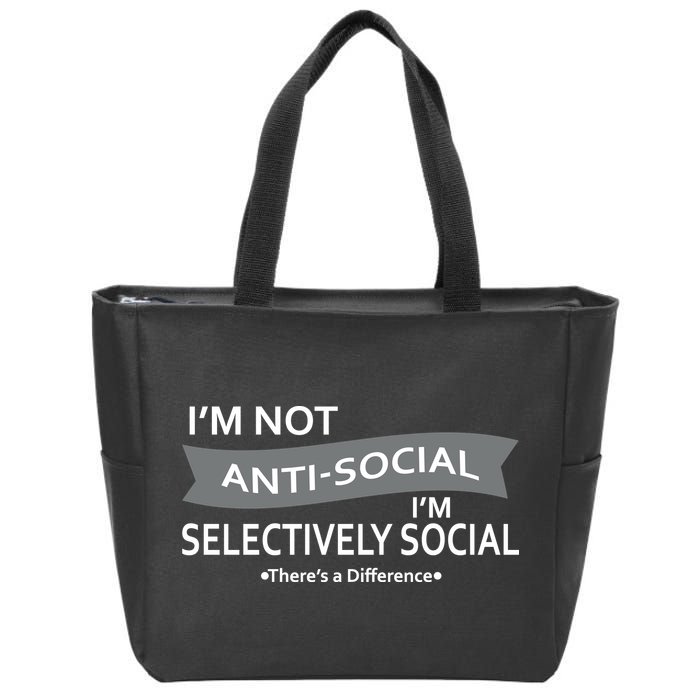 Anti-Social Funny Sarcastic Meme Zip Tote Bag