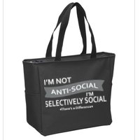 Anti-Social Funny Sarcastic Meme Zip Tote Bag