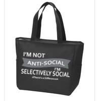 Anti-Social Funny Sarcastic Meme Zip Tote Bag
