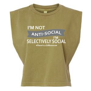 Anti-Social Funny Sarcastic Meme Garment-Dyed Women's Muscle Tee