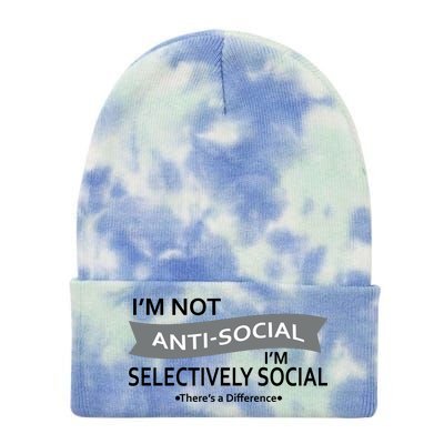 Anti-Social Funny Sarcastic Meme Tie Dye 12in Knit Beanie